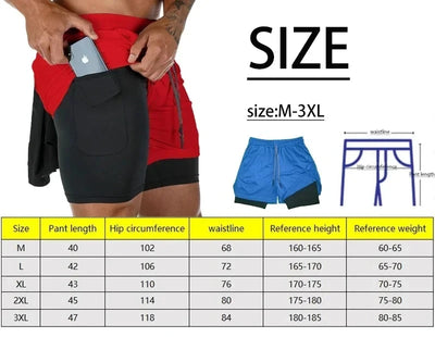 Men's 2-in-1 Running Sports Shorts